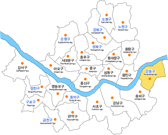 서울시 구별 지도